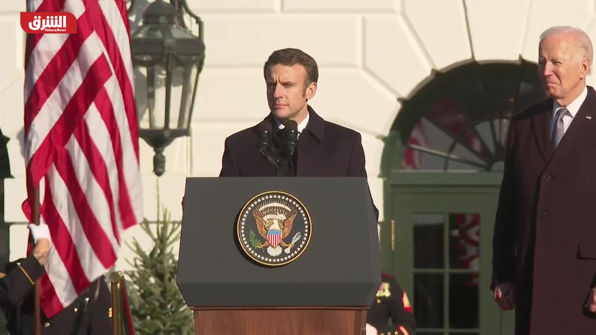مراسم استقبال رسمية للرئيس الفرنسي في البيت الأبيض